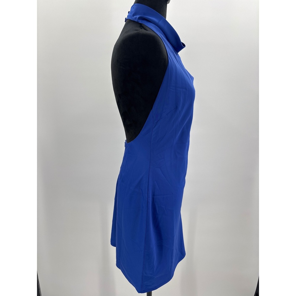 Lulu's Royal Blue Satin Halter Mini Dress - Picture 6 of 12